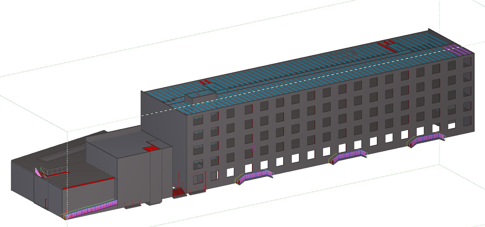 Burgundy structural steel detailing model